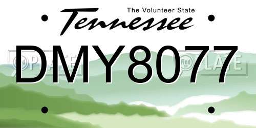 DMY8077 Tennessee License Plate