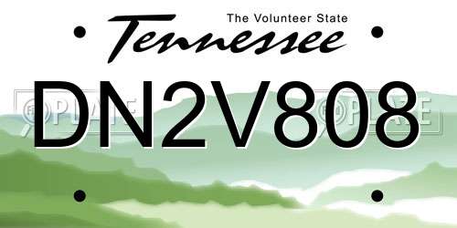 DN2V808 Tennessee License Plate
