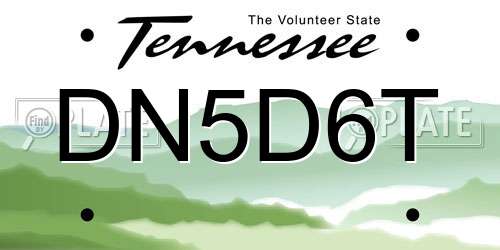 DN5D6T Tennessee License Plate