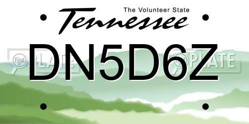 DN5D6Z Tennessee License Plate