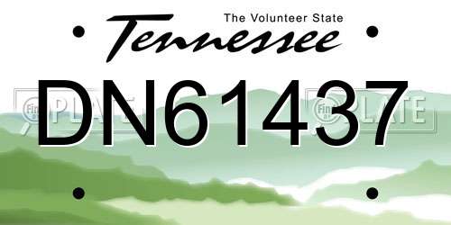 DN61437 Tennessee License Plate