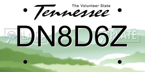 DN8D6Z Tennessee License Plate