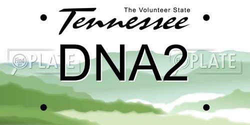 DNA2 Tennessee License Plate