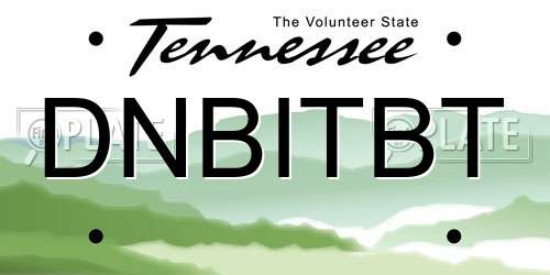DNBITBT Tennessee License Plate