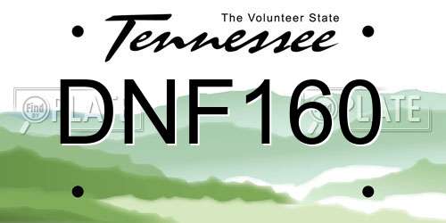 DNF160 Tennessee License Plate