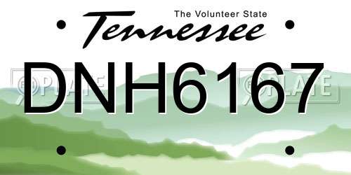 DNH6167 Tennessee License Plate