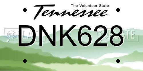 DNK628 Tennessee License Plate