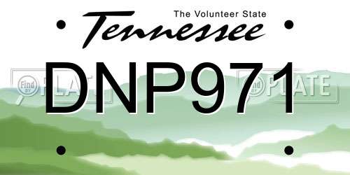 DNP971 Tennessee License Plate