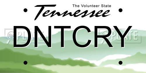 DNTCRY Tennessee License Plate