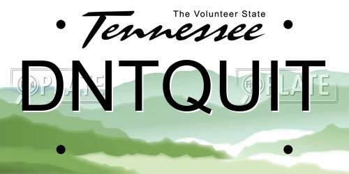 DNTQUIT Tennessee License Plate
