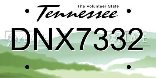 DNX7332 Tennessee License Plate
