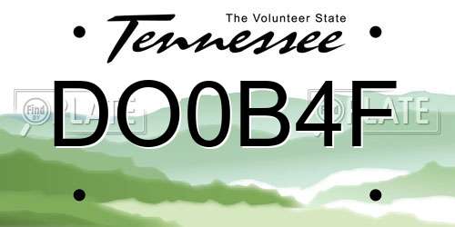DO0B4F Tennessee License Plate