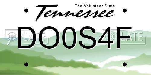 DO0S4F Tennessee License Plate