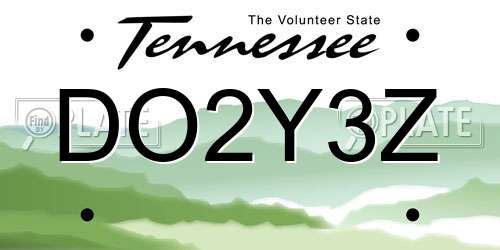 DO2Y3Z Tennessee License Plate