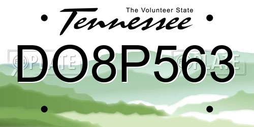 DO8P563 Tennessee License Plate