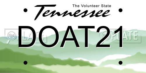 DOAT21 Tennessee License Plate