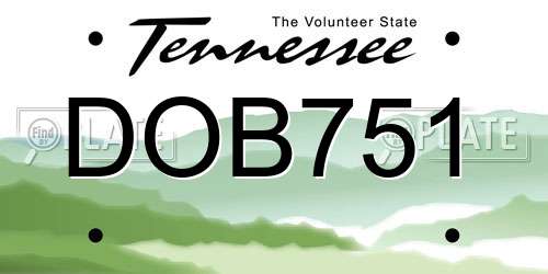 DOB751 Tennessee License Plate