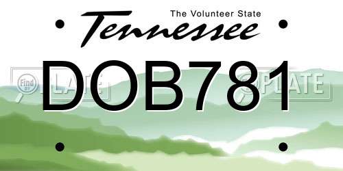 DOB781 Tennessee License Plate