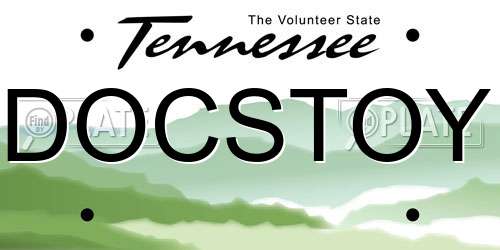 DOCSTOY Tennessee License Plate