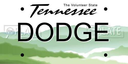 DODGE Tennessee License Plate