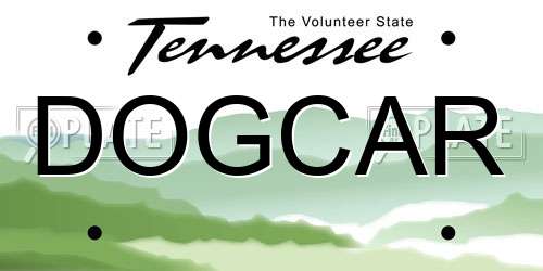 DOGCAR Tennessee License Plate