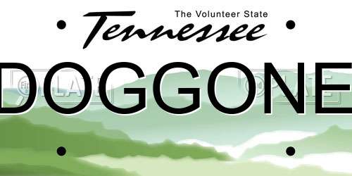DOGGONE Tennessee License Plate