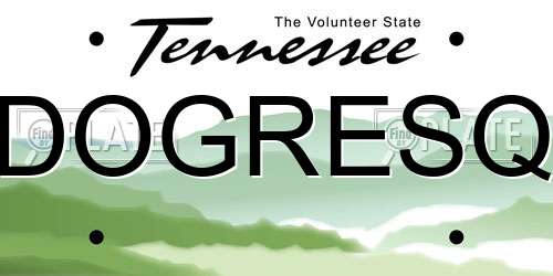 DOGRESQ Tennessee License Plate