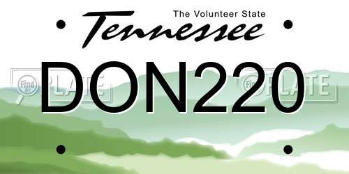 DON220 Tennessee License Plate