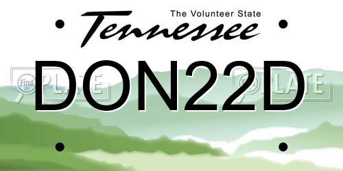 DON22D Tennessee License Plate
