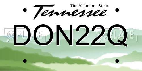 DON22Q Tennessee License Plate