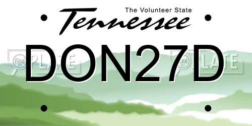 DON27D Tennessee License Plate