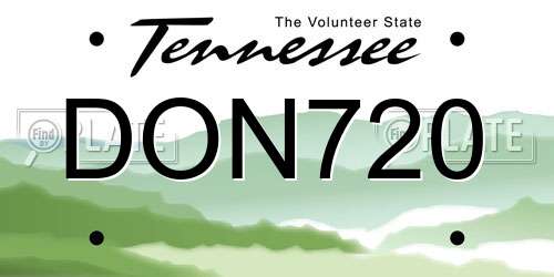 DON720 Tennessee License Plate
