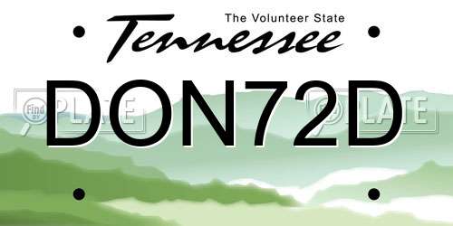 DON72D Tennessee License Plate