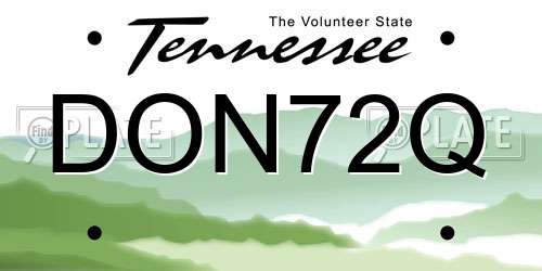 DON72Q Tennessee License Plate