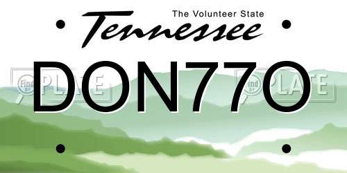 DON77O Tennessee License Plate