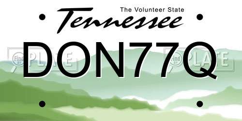 DON77Q Tennessee License Plate