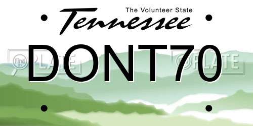 DONT70 Tennessee License Plate