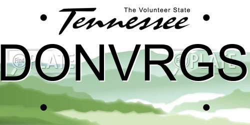 DONVRGS Tennessee License Plate