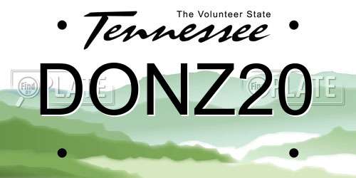 DONZ20 Tennessee License Plate