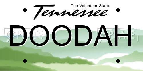 DOODAH Tennessee License Plate