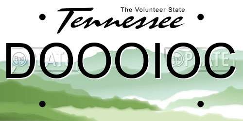 DOOOIOC Tennessee License Plate