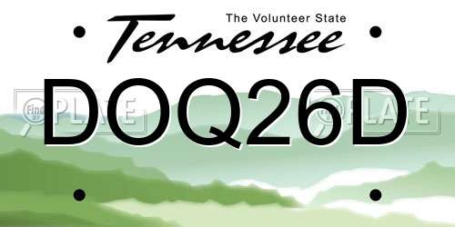 DOQ26D Tennessee License Plate