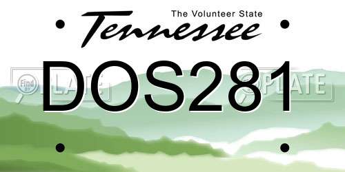 DOS281 Tennessee License Plate