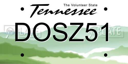 DOSZ51 Tennessee License Plate