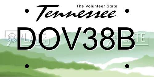 DOV38B Tennessee License Plate