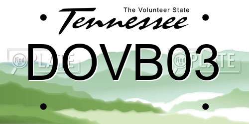 DOVB03 Tennessee License Plate