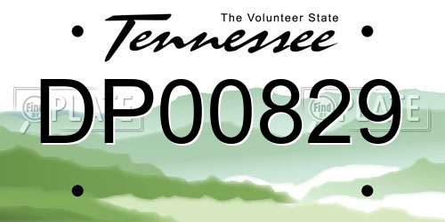 DP00829 Tennessee License Plate