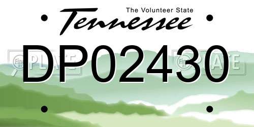 DP02430 Tennessee License Plate