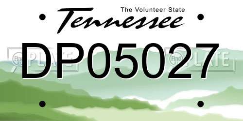 DP05027 Tennessee License Plate