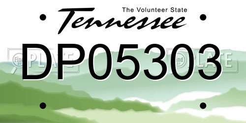 DP05303 Tennessee License Plate